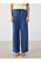 Wideleg Women's Jeans Pants with Elastic Waist - 2