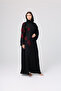 Embroidery Red Roses Beaded Abaya