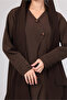 Formal Button Details Pleated Sleeves Abaya - 3