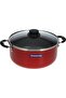 9 Pieces Red Aluminum Cookware Set with Interior and Exterior Starflon Max Nonstick Coati - 5