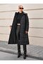 Ray Pattern Detachable Hood Long Women's Quilted Coat - 7