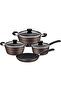 Sicilia 7 Pieces Hazelnut Aluminum Cookware Set