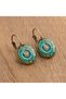 Ethnic Style Vintage Flower Printed Round Copper Earrings