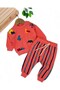 Baby Boy Seasonal Printed Sweatshirt, Striped Bottom 6-9-12-18-24 Months 2-Piece Bottom Top Set - 2