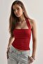 9062 Bordo Square Collar Double Layer Front Flexible Crop 9062 Bordo - 2