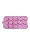 15-Cavity 3D Heart Shape Silicone Cookie Mold, Pink Silicone Mould