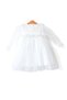Baby Girl Dress Girls Kids Dress Birthday Party Wedding Dress Long Sleeve Lined Dress - 4