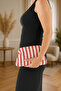 Striped Canvas Fabric Lined Scholarship Clutch Bag – Daily, Night, Beach and Makeup Bag Use - 4