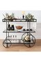 FFD 4-Wheel Metal Serving Trolley with Clear Glass - Multi-Purpose Kitchen Storage Rack 80x40x90cm - 8