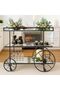 FFD 4-Wheel Metal Serving Trolley with Clear Glass - Multi-Purpose Kitchen Storage Rack 80x40x90cm - 5