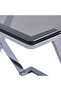 Silver Side Table for Living Room Furniture, 55 cm Smoked Glass Top End Table, Sofa Ta - 4