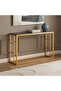 FFD Luxury Console Table with Black Tempered Glass Shelves & Powder-Coated Metal Frame - 5