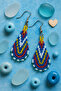 Bohemian Style Colorful Teardrop Model Bead Earrings – Handmade - 6