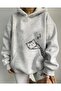 Sleeping Cat Printed Oversize Unisex Sweatshirt - Thick with 3 Thread Racking