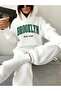 Unisex Men's Women's Brooklyn Printed Oversize 3 Thread Hooded Tracksuit Set