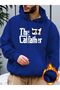 Unisex the Catfather Printed Oversized Winter 3 Thread 100% Cotton K Hooded Sweatshirt Hoodie