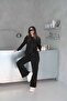Wide Leg 2 Thread Fabric Tracksuit Set with Stitching Detail - 2