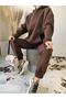 Women's Hooded Tracksuit Set Brown - 5