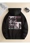Unisex Be True of Printed Oversized Winter 3 Thread 100% Cotton K Hooded Sweatshirt Hoodie