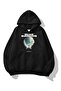 Unisex Black Divine Guardians Printed 3 thread Hooded Sweatshirt
