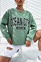 Plus Size Crew Neck Ocean City Maryland Printed Sweatshirt Water Green - 6