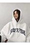 Plus Size Unisex Refrfsh Printed 3 thread Oversize Hooded Sweatshirt - 3