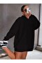 Plus Size Hooded Happy Text Design Printed Unisex Sweatshirt - 5