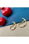 نصف هوب أقراط مع اللؤلؤ