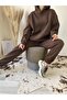 Plus Size Women's Unprinted 3 Thread Hooded Tracksuit Set - 6