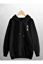 Hooded Unisex Japanese Writing Back Printed Hoodie Sweatshirt - 2
