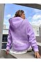 Women's Lilac Mad For Nothing Printed Oversize Hooded Sweatshirt - 6