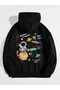 Unisex Galaxy Printed Hooded Oversize Sweatshirt Hoodie