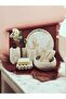 6-Piece Beige Marble Pattern Concrete Bathroom Set, Liquid Soap Dispenser Toothbrush Holder Accessory Set, Towel Holder, Tray - 3