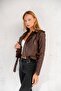 Leather Jacket with Zipper Belt Detail - 3