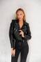 Leather Jacket with Zipper Belt Detail - 5