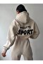 Unisex Men Women Mcllctn Sport Printed Oversize 3 Thread Hooded Tracksuit Set - 2