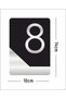 Apartment -Wall - Door - Hotel Number Laser Cut (Black & Mirror Silver 14X10 cm) Number 8 Eight - 4