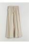 Lcw Modest Beige Elastic Waist Textured Women's Trousers - 2