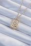 316L Steel Chain Gold Color Zircon Stone Tarot Necklace with Lion Figure - Tj-Bko9225