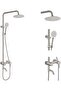 Aolemi Outdoor Shower Faucet SUS304 Triple Function Brushed Nickel Wall Mounted Stainless Steel Show - 2