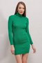 Women's Turtleneck Knitwear Dress Green 1121