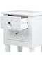 Bedside Table, 2 Drawers Modern Marrakech White Wood Mirrored Top Nightstand Bed Cabin - 4
