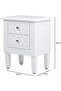 Bedside Table, 2 Drawers Modern Marrakech White Wood Mirrored Top Nightstand Bed Cabin - 2