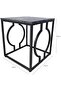 Side Table for Living Room Furniture, Wooden Top Marble Textured End Table, Sofa Table - 2