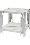Side Table for Living Room Furniture, Artificial White Marble Glass Top End Table, Sof - 5