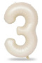3 Years Old Cream Foil Balloon 34 Inch (76-82 cm)