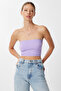 Strapless Ribbed Knitted 2 Pack Bustier Lub0211 Lila White - 2