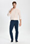 Slim Fit Slim Fit Navy Blue Chino Trousers with Side Pockets - 5