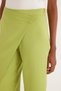 Women's Standard Fit Wide Leg Green Double Pants - 3