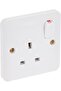 Lisse UK Standard Switch Socket White, 1 Gang 13A 86×86 mm, BS 1363-2 Standard